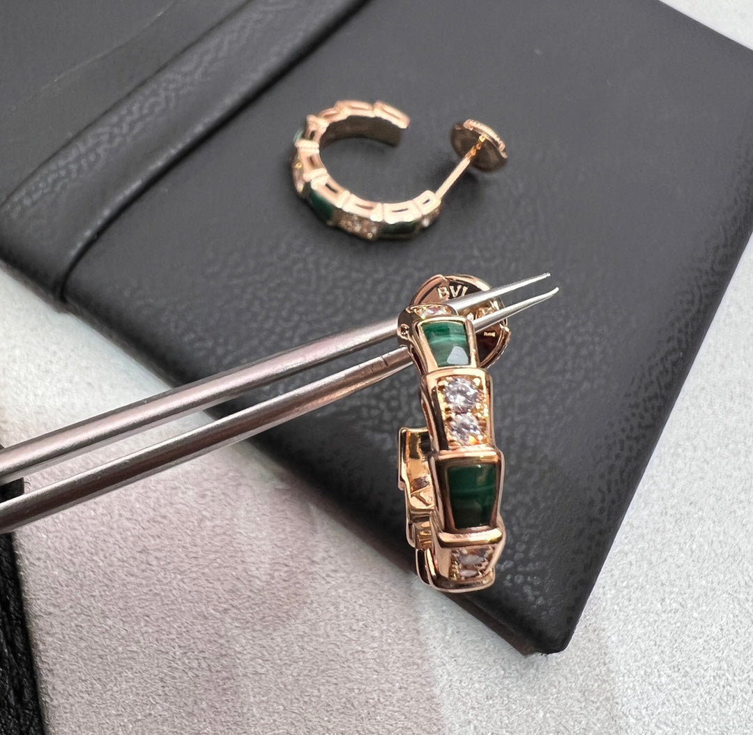 [Bloom]SERPENTI MALACHITE PINK GOLD EARRINGS