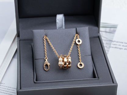 [Bloom]SERPENTI PINK GOLD NECKLACE DIAMOND