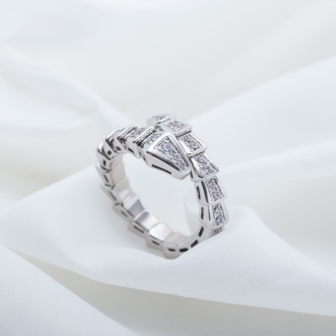 [Bloom]SERPENTI RING SILVER DIAMOND PAVED 4MM