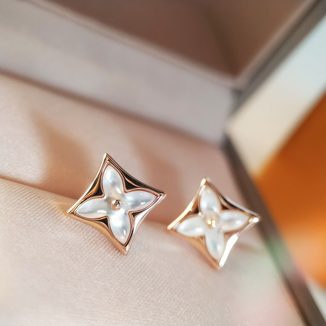 [Bloom]STAR MOP PINK GOLD EARRINGS