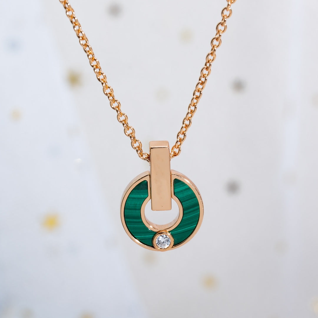 [Bloom]GARI NECKLACE PINK GOLD MALACHITE