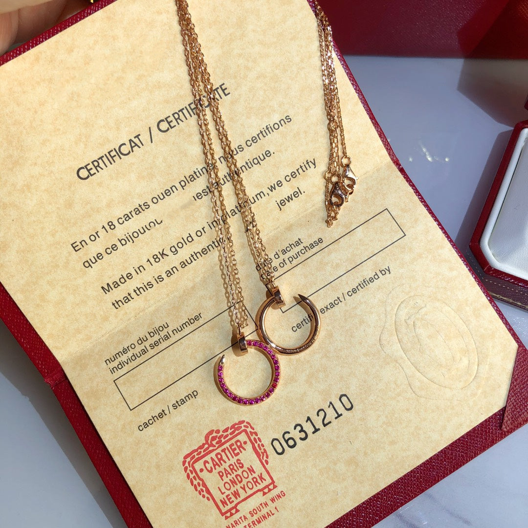 [Bloom]JUSTE NECKLACE GOLD RED DIAMONDS