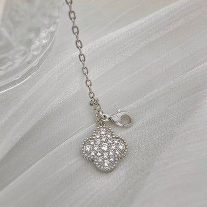 [Bloom]CLOVER 5 MOTIFS SILVER DIAMONDS NECKLACE