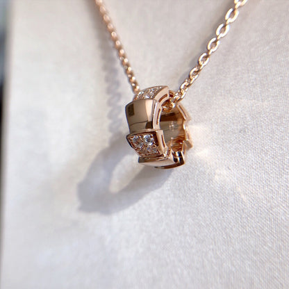 [Bloom]SERPENTI PEDANT DIAMOND PINK GOLD NECKLACE