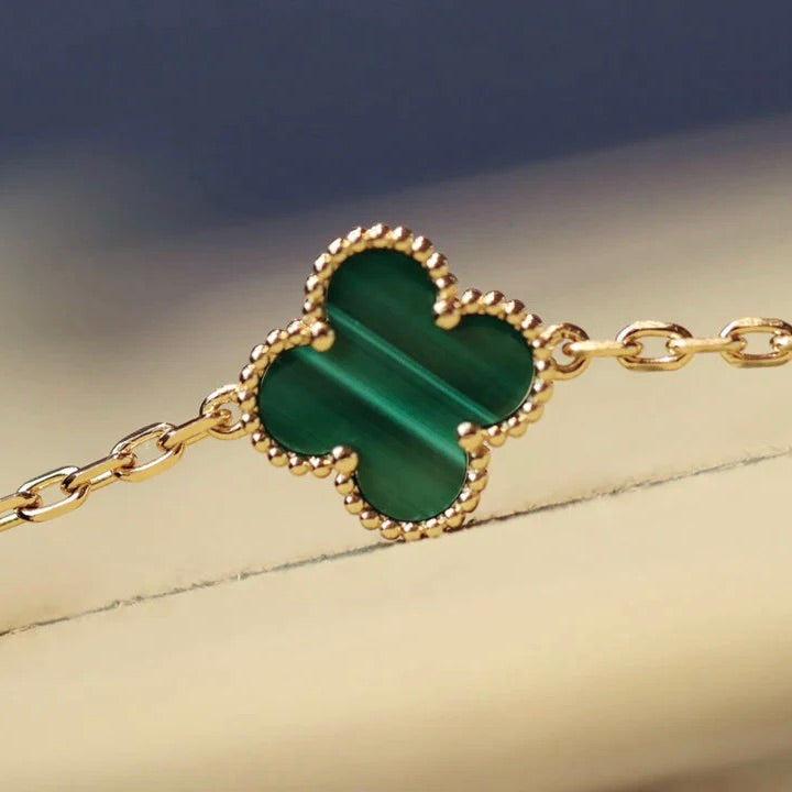 [Bloom]CLOVER 20 MOTIFS MALACHITE DIAMOND NECKLACE