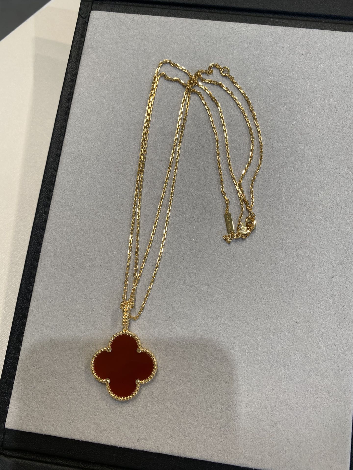 [Bloom]CLOVER 25MM NECKLACE GOLD CARNELIAN