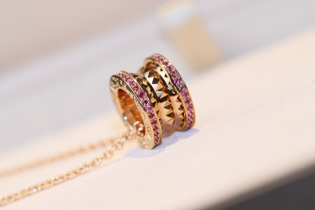 [Bloom]ZERO 1 ROCK PINK GOLD PINK DIAMOND NECKLACE