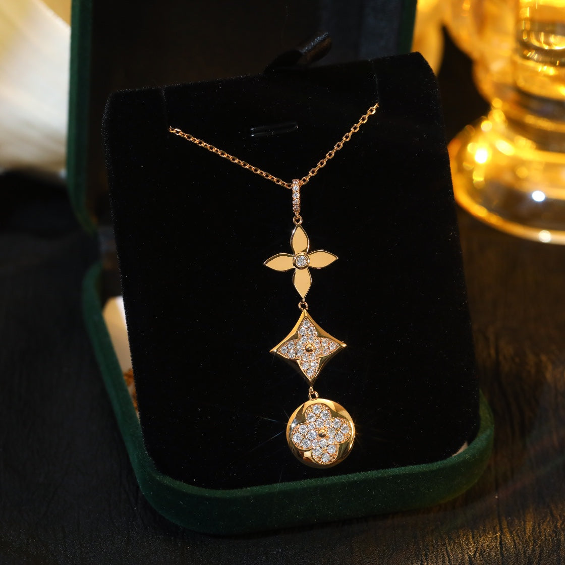 [Bloom]STAR AND SUN DIAMOND PINK GOLD NECKLACE