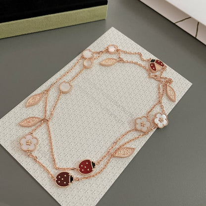 [Bloom]LUCKY SPRING 15 MOTIFS ROSE GOLD NECKLACE