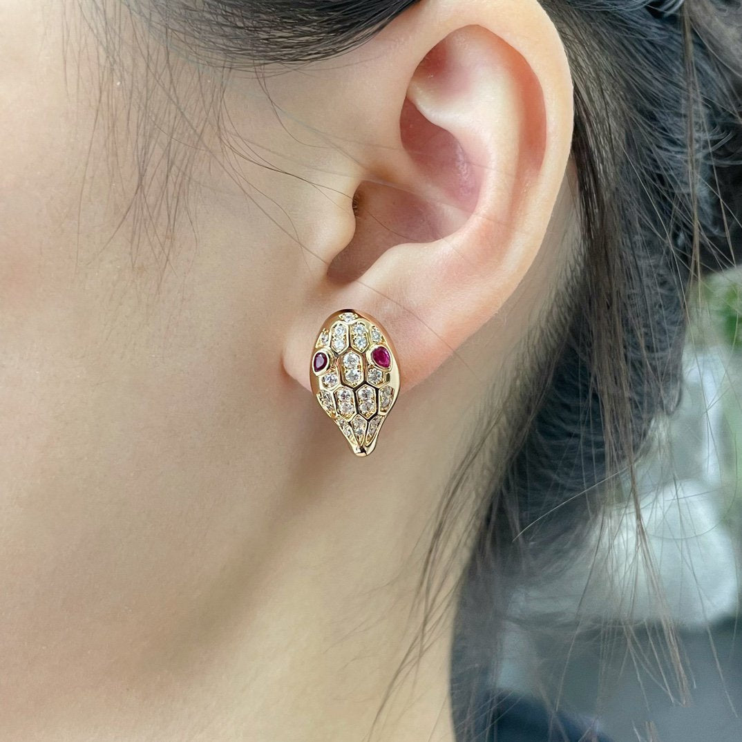 [Bloom]SERPENT DIAMOND STUD EARRINGS