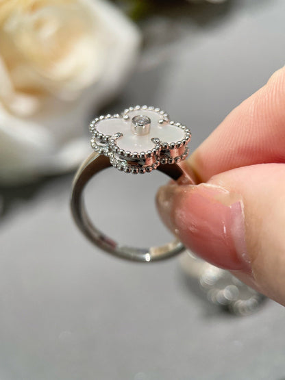 [Bloom]CLOVER SILVER MOP DIAMOND RING