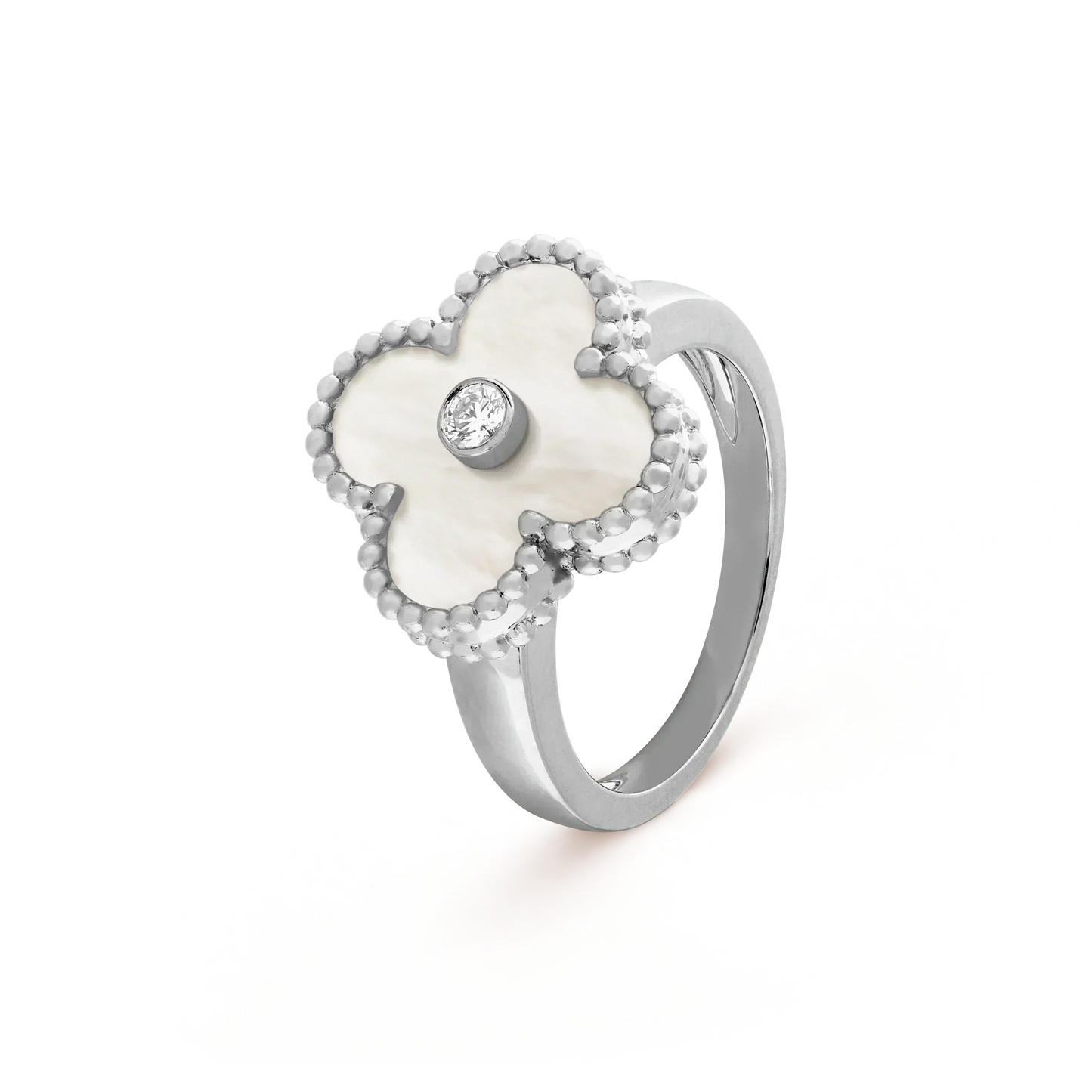 [Bloom]CLOVER SILVER MOP DIAMOND RING