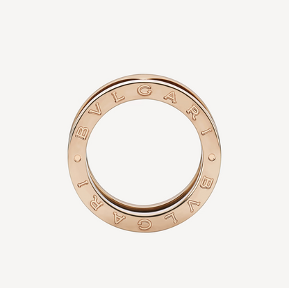 [Bloom]ZERO 1 TWO-BAND LOOPS AND BLACK CERAMIC PINK GOLD RING