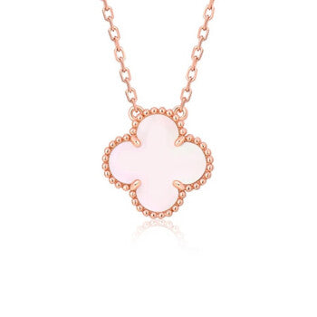 [Bloom]CLOVER 15MM PINK MOTHER-OF-PEARL SINGLE FLOWER NECKLACE