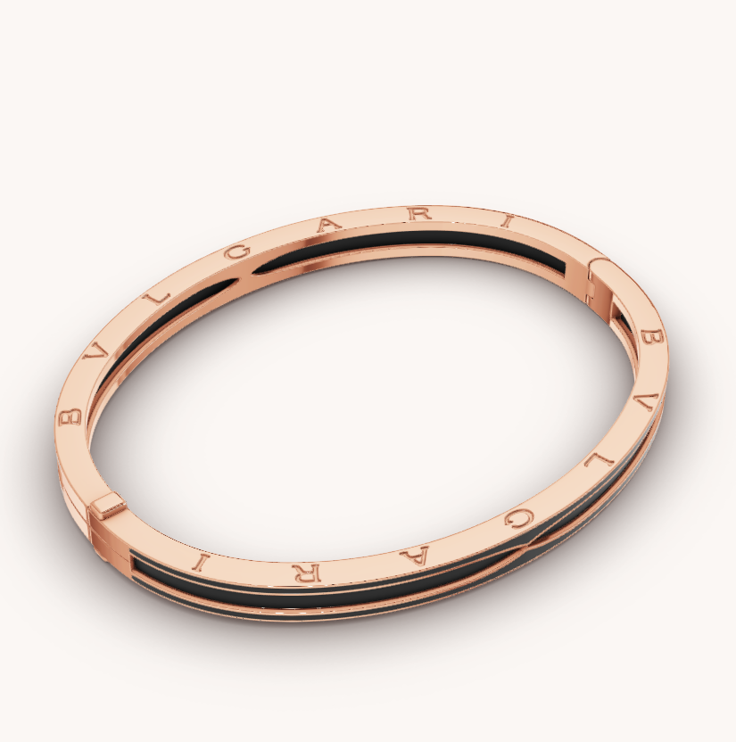 [Bloom]ZERO 1 PINK GOLD WITH MATTE BLACK CERAMIC BRACELET