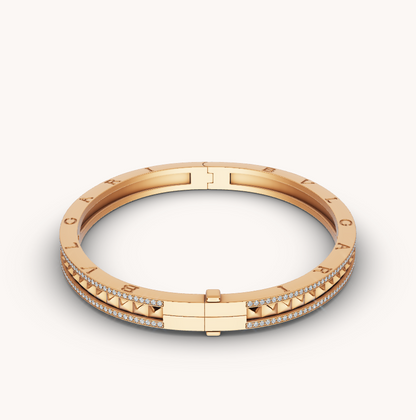 [Bloom]ZERO 1 SPIRAL AND PAVED DIAMOND GOLD BRACELET