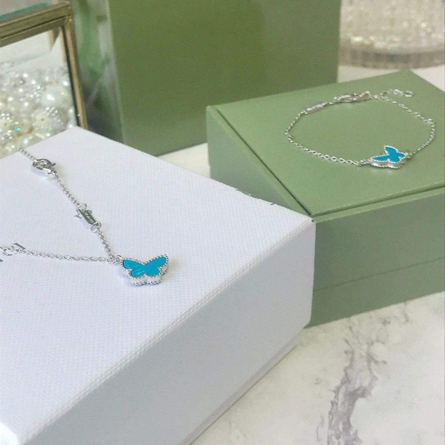 [Bloom]BUTTERFLY TURQUOISE BUTTERFLY BRACELET SILVER