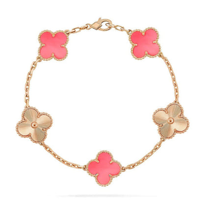 [Bloom]CLOVER BRACELET 5 MOTIF PINK AND PINK GOLD