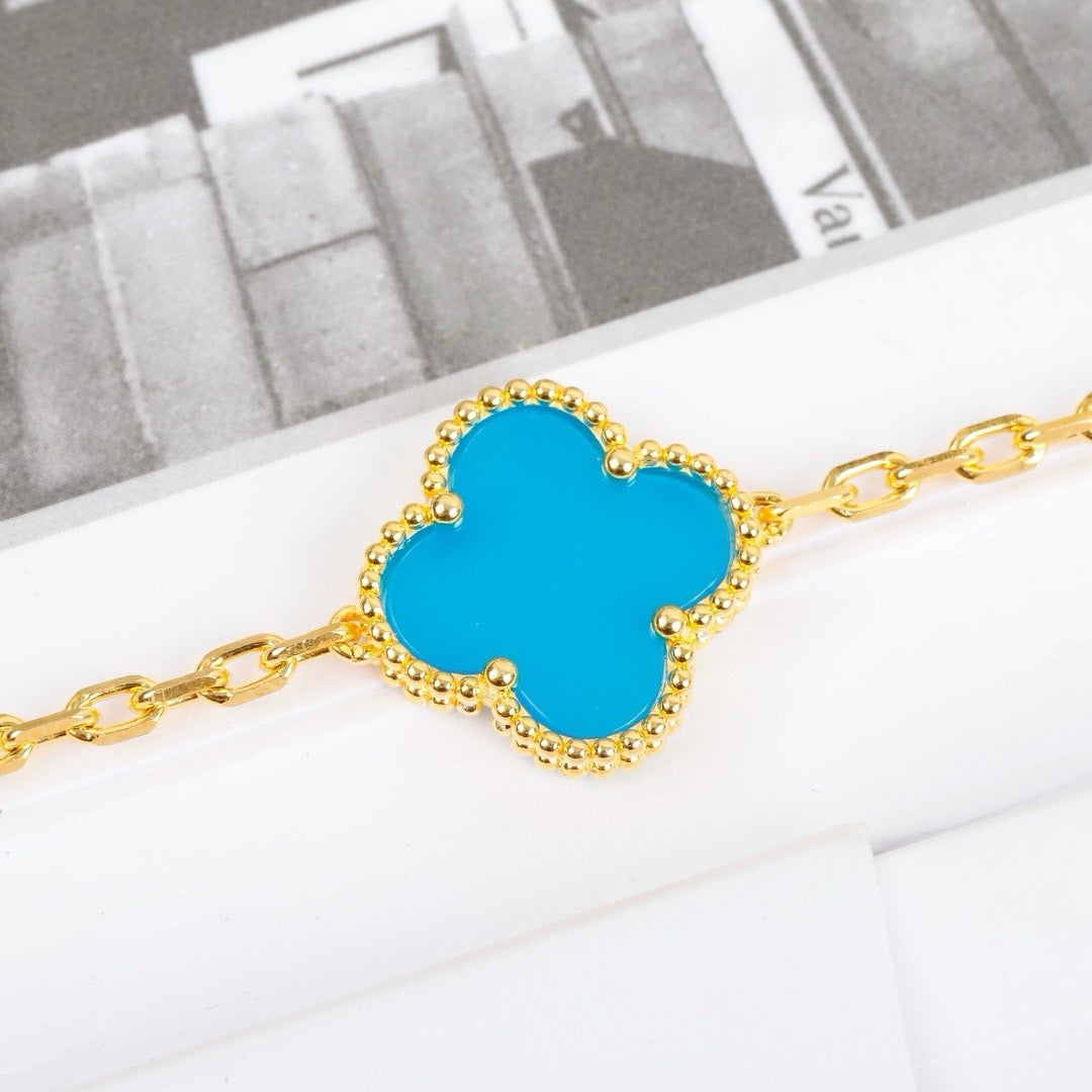 [Bloom]CLOVER 5 MOTIFS TURQUOISE BRACELET