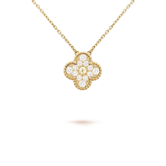 [Bloom]CLOVER 15MM DIAMOND SINGLE FLOWER NECKLACE