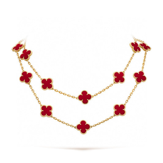 [Bloom]CLOVER 20 MOTIFS CARNELIAN NECKLACE