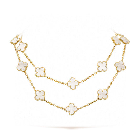 [Bloom]CLOVER 20 MOTIFS WHITE MOP NECKLACE