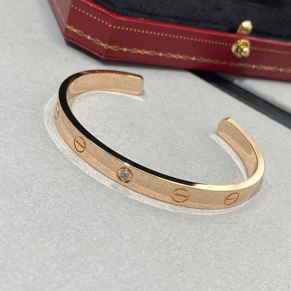 [Bloom]LOVE BRACELET 6.1MM 1 DIAMOND OPEN CUFF