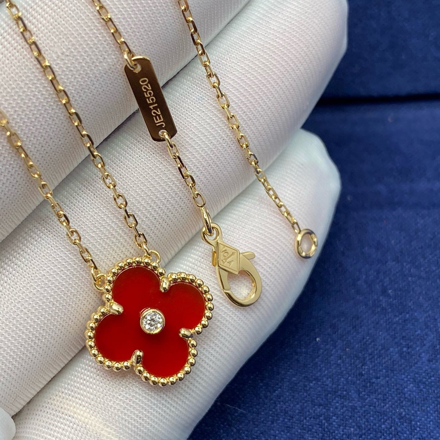 [Bloom]CLOVER 15MM DIAMOND CARNELIAN NECKLACE