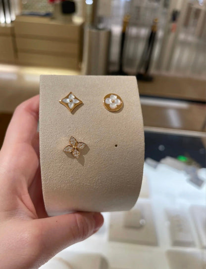 [Bloom]STAR BLOSSOM STUD EARRINGS PINK GOLD DIAMONDS