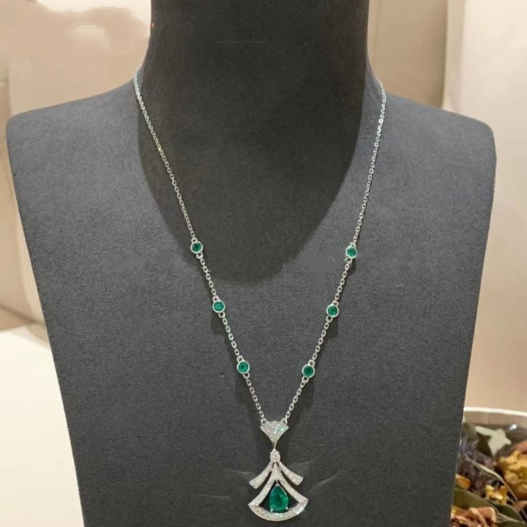 [Bloom]DREAM NECKLACE MALACHITE DIAMOND SILVER