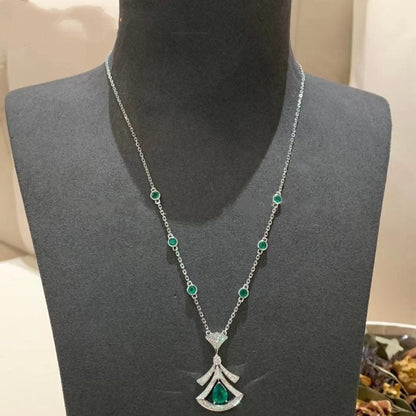 [Bloom]DREAM NECKLACE MALACHITE DIAMOND SILVER