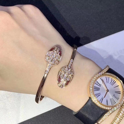 [Bloom]SERPENTI BRACELET PINK GOLD DIAMOND DOUBLE SNAKE