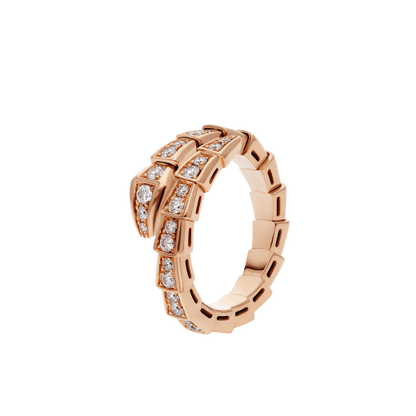 [Bloom]SERPENTI RING PINK GOLD DIAMOND PAVED 4MM