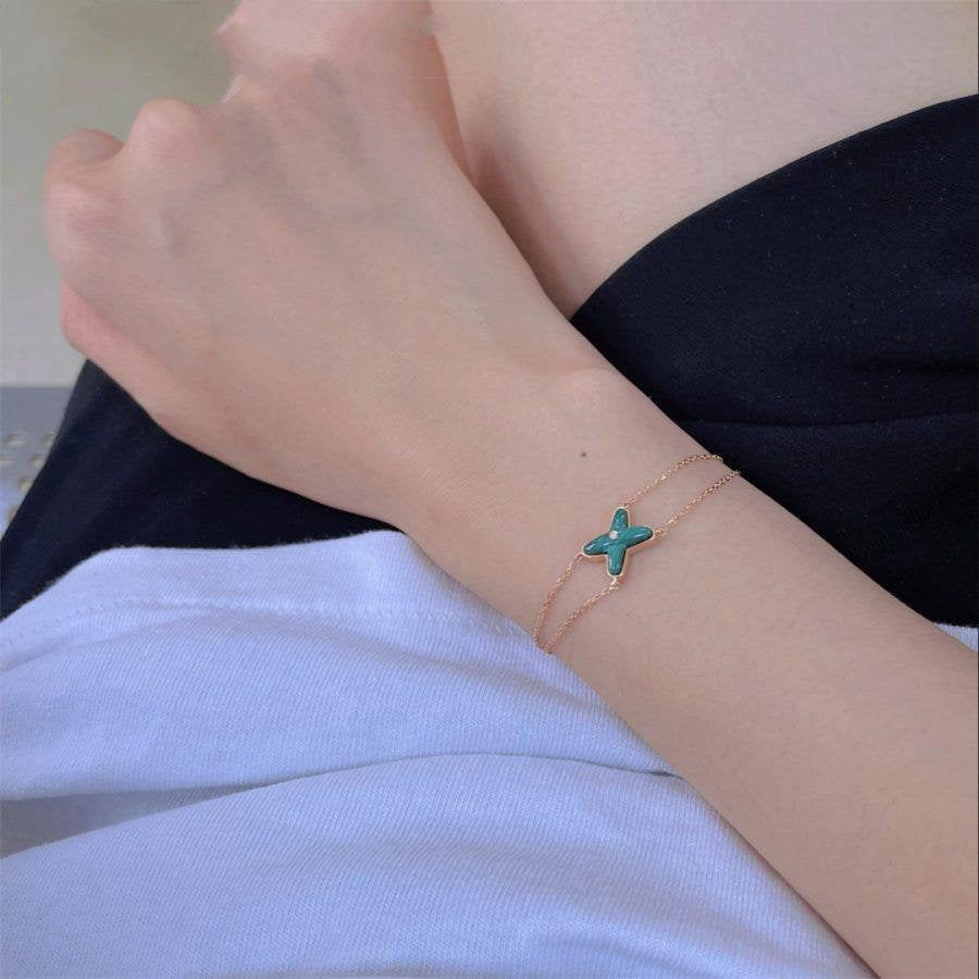 [Bloom]JEUX BRACELET MALACHITE PINK GOLD 1 DIAMOND