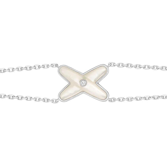 [Bloom]JEUX BRACELET WHITE MOP SILVER 1 DIAMOND