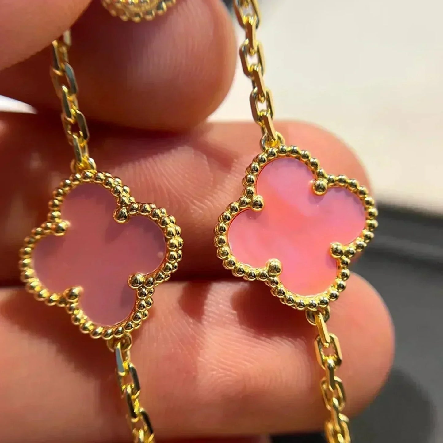 [Bloom]CLOVER 5 PINK MOP BRACELET