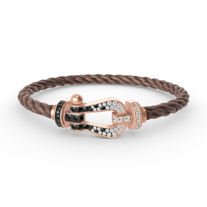 [Bloom]FORCE LARGE HORSESHOE BLACK WHITE DIAMOND BRACELET ROSE GOLD