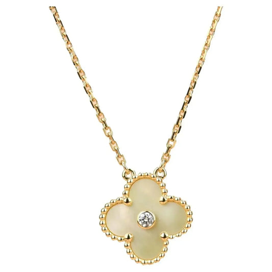 [Bloom]CLOVER 15MM DIAMOND GOLD MOTHER OF PEARL NECKLACE