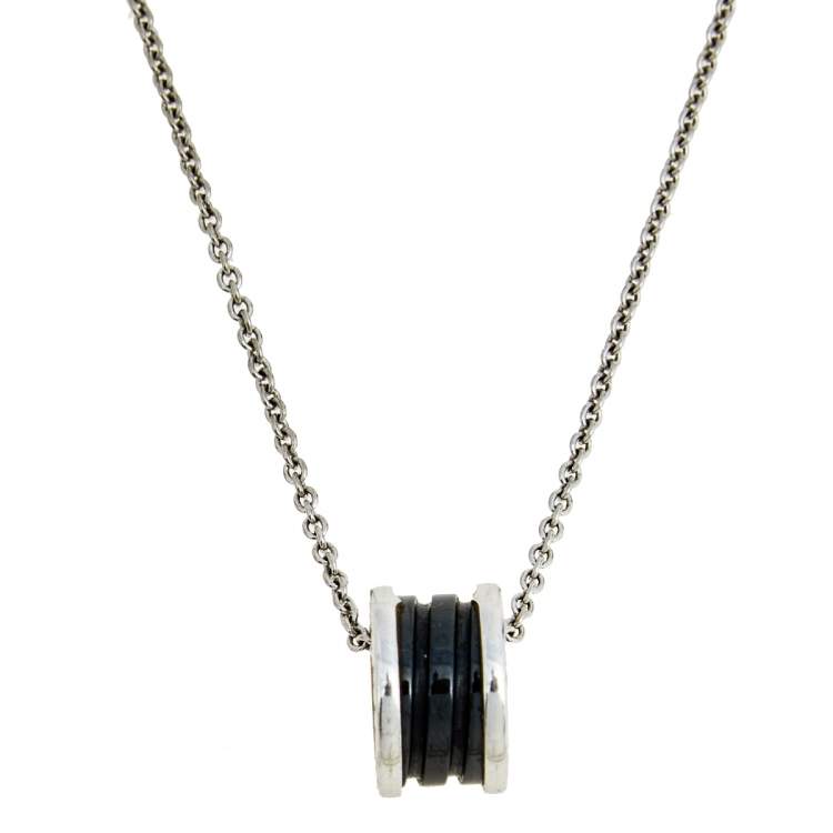 [Bloom]ZERO 1 BLACK CERAMIC SILVER NECKLACE