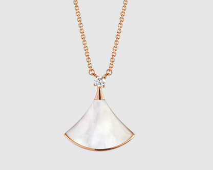 [Bloom]DREAM NECKLACE WHITE MOP PINK GOLD 1 DIAMOND