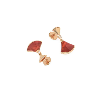 [Bloom]DREAM Carnelian PINK GOLD EARRINGS