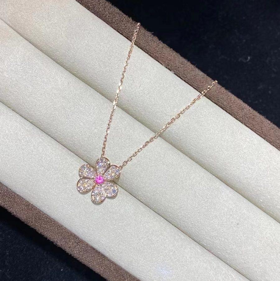 [Bloom]FRIVOLE ROSE GOLD FLOWER DIAMOND NECKLACE