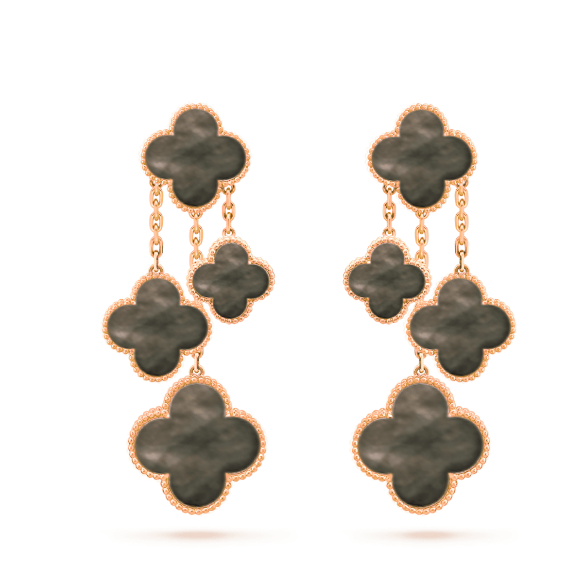 [Bloom]CLOVER EARRINGS DARK MOP 4 MOTIFS ROSE GOLD