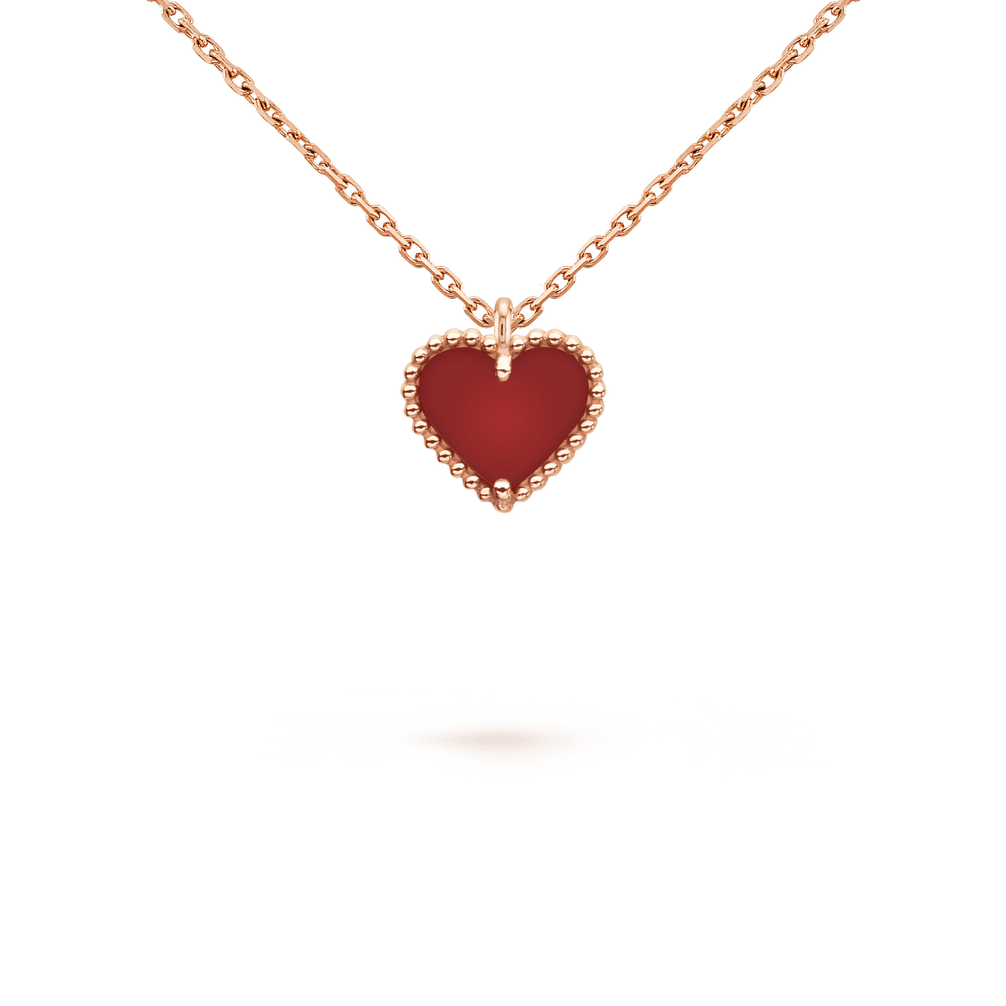 [Bloom]SWEET CLOVER CARNELIAN HEART NECKLACE