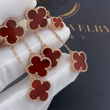 [Bloom]CLOVER EARRINGS CARNELIAN 4 MOTIFS PINK GOLD