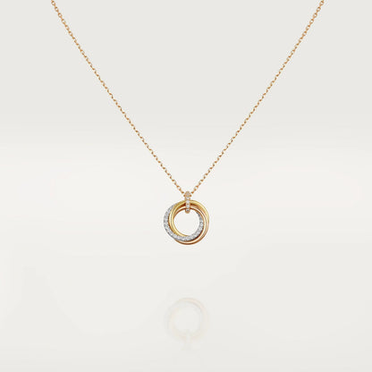 [Bloom]TRINITY NECKLACE SILVER GOLD PINK GOLD DIAMONDS